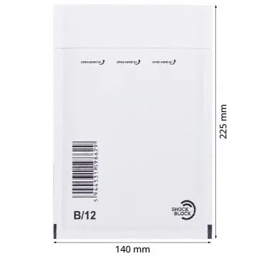 Plicuri Antisoc Din Hartie Dimensiune Interioara 120x215 mm, Dimensiune Exterioara 140 x 225 mm, Culoare Alb, Tip B12, Buc / Pachet 200