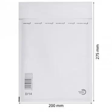 Plicuri Antisoc Din Hartie Dimensiune Interioara 180x265 mm, Dimensiune Exterioara 200 x 275 mm, Culoare Alb, Tip D14, Buc / Pachet 100