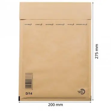 Plicuri Antisoc Din Hartie Dimensiune Interioara 180x265 mm, Dimensiune Exterioara 200 x 275 mm, Culoare Natur, Tip D14, Buc / Pachet 100