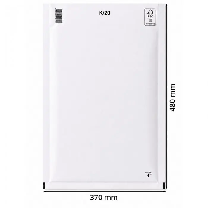 Plicuri Antisoc Din Hartie Dimensiune Interioara 350x470 mm, Dimensiune Exterioara 370 x 480 mm, Culoare Alb, Tip K20, Buc / ...