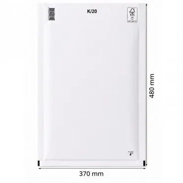 Plicuri Antisoc Din Hartie Dimensiune Interioara 350x470 mm, Dimensiune Exterioara 370 x 480 mm, Culoare Alb, Tip K20, Buc / Pachet 50