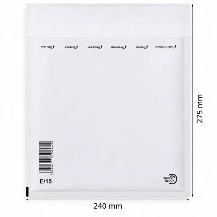 Plicuri Antisoc Din Hartie Dimensiune Interioara 220x265 mm, Dimensiune Exterioara 240 x 275 mm, Culoare Alb, Tip E15, Buc / ...