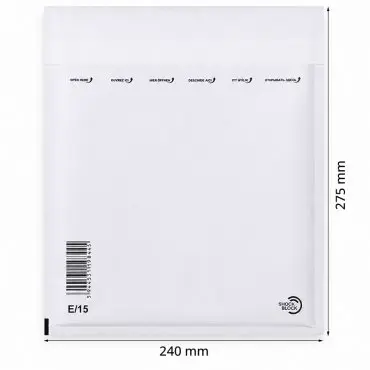 Plicuri Antisoc Din Hartie Dimensiune Interioara 220x265 mm, Dimensiune Exterioara 240 x 275 mm, Culoare Alb, Tip E15, Buc / Pachet 100
