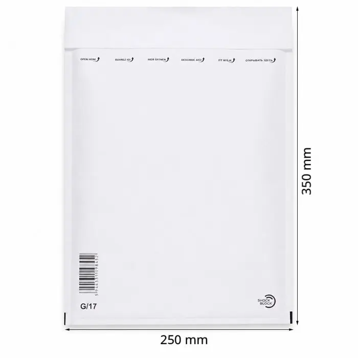 Plicuri Antisoc Din Hartie Dimensiune Interioara 230x340 mm, Dimensiune Exterioara 250 x 350 mm, Culoare Alb, Tip G17, Buc / ...