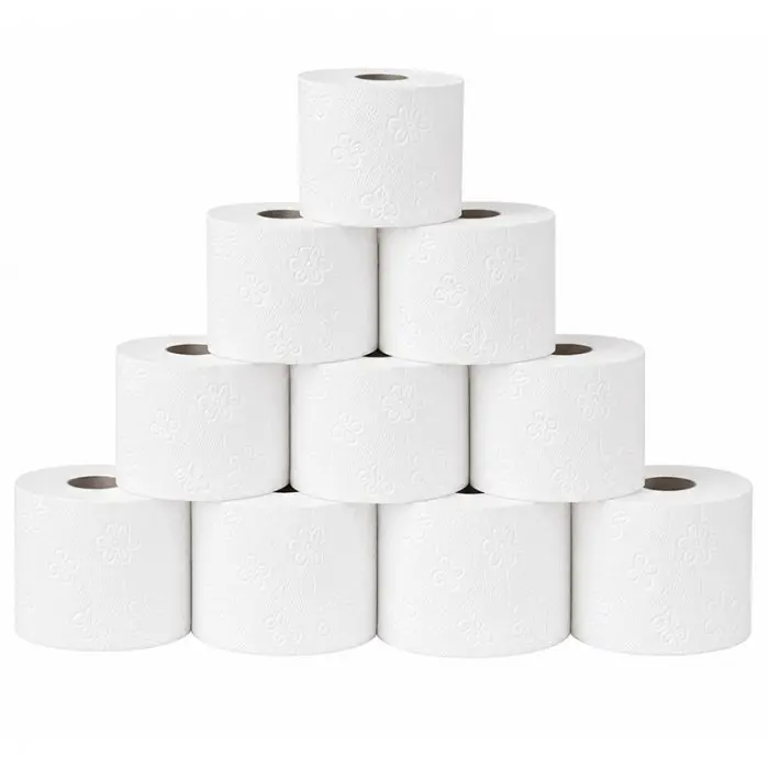 Horeca Toilet Paper, White, 3-Ply, Cellulose Material, White Color, Fragrance-Free, 16 Rolls/Pack