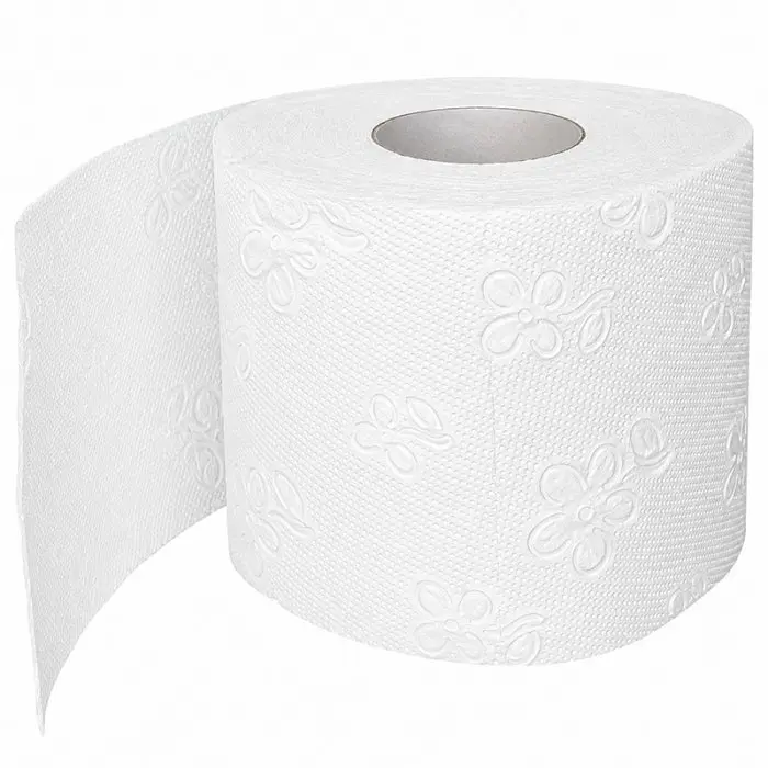 Horeca Toilet Paper, White, 3-Ply, Cellulose Material, White Color, Fragrance-Free, 16 Rolls/Pack
