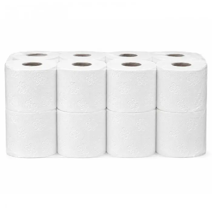 Horeca Toilet Paper, White, 3-Ply, Cellulose Material, White Color, Fragrance-Free, 16 Rolls/Pack