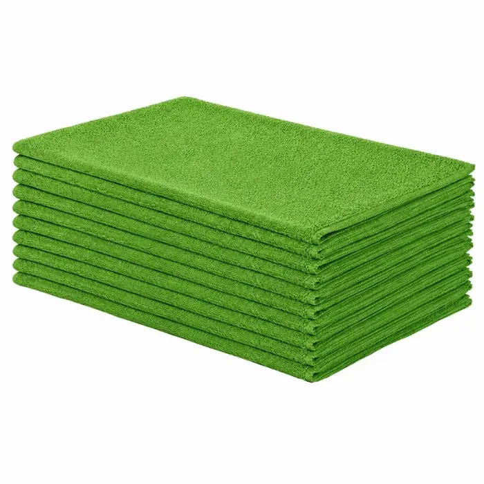 Multicolor Microfiber Cloths, Dimensions 40 x 40 cm, Green, Weight 210 g/m2, 10 pcs / Pack