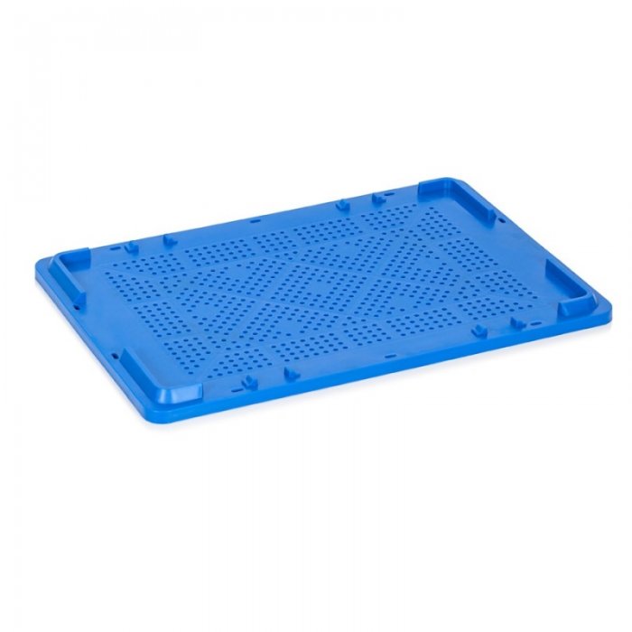 Capac 600 x 400 x 45 mm, Ventilat, Material PP Virgin, Albastru-Lazi Pentru Transport