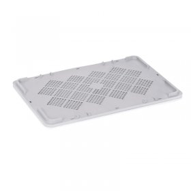 Capac 600 x 400 x 30 mm, Ventilat, Material PP Virgin, Gri-Lazi Pentru Transport