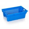 Lada Transport Hima 600 x 400 x 200 mm, Pereti Ventilati, Material PP Virgin, Albastra-Lazi Pentru Transport