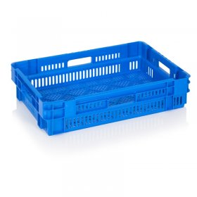 Lada Transport Produse Congelate 600 x 400 x 140 mm, Pereti Ventilati, Material PP Virgin, Gri-Lazi Pentru Transport