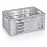 Lada Transport Euroline 600 x 400 x 300 mm, Baza Solida, Pereti Ventilati, Material PP Virgin, Gri-Lazi Pentru Transport