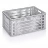 Euroline Transport Crate 600 x 400 x 300 mm, Ventilated Base/Walls, Virgin PP Material, Gray