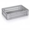 LadaTransport Euroline 600 x 400 x 160 mm, Baza Solida, Pereti Ventilati, Material PP Virgin, Gri-Lazi Pentru Transport