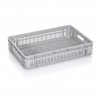 Euroline Transport Crate 600 x 400 x 120 mm, Ventilated Base/Walls, Virgin PP Material, Gray