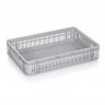 Lada Transport Euroline 600 x 400 x 120 mm, Baza Solida, Pereti Ventilati, Material PP Virgin, Gri-Lazi Pentru Transport