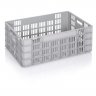 Lada Transport Euro 600 x 400 x 235 mm, Baza Solida, Pereti Ventilati, Material PP Virgin, Gri-Lazi Pentru Transport