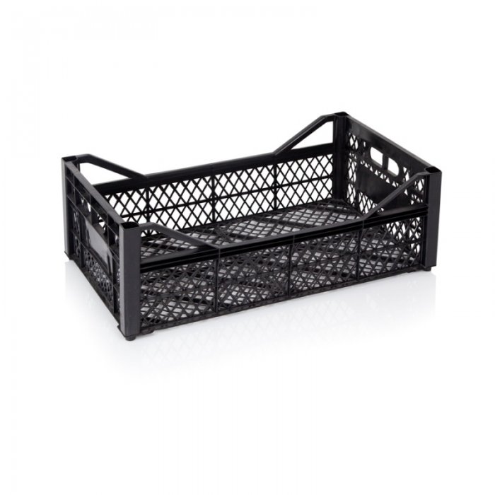 Lightweight Piz Transport Crate 500 x 300 x 175 mm, Virgin PP Material, Black