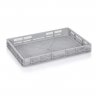 Lada Transport Euro 600 x 400 x 75 mm, Baza/Pereti Ventilati, Material PP Virgin, Gri-Lazi Pentru Transport