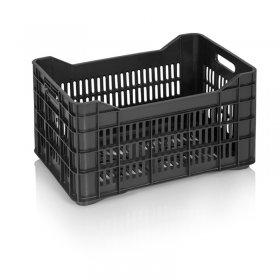 Lada Transport PSZ 530 x 350 x 310 mm, Pereti Ventilati, Material PP Virgin, Neagra-Lazi Pentru Transport