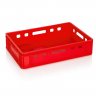 Lada Transport Pentru Carne 600 x 400 x 140 mm, Baza/Pereti Solizi, Material PP Virgin, Rosie-Lazi Pentru Transport