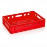 Lada Transport Pentru Carne 600 x 400 x 140 mm, Baza Ventilata, Pereti Solizi, Material PP Virgin, Rosie-Lazi Pentru Transport