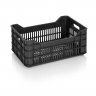 Lada Transport PSZ 530 x 350 x 240 mm, Pereti Ventilati, Material PP Virgin, Neagra-Lazi Pentru Transport