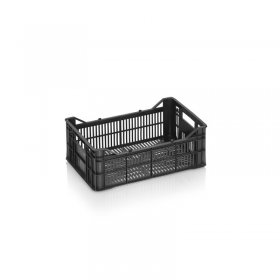 Lada Transport Mini 300 x 200 x 115 mm, Pereti Ventilati, Material PP Virgin, Neagra-Lazi Pentru Transport