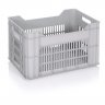 Bread Transport Crate 600 x 400 x 380 mm, Ventilated Walls, Virgin PP Material, Gray