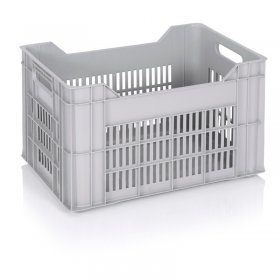 Lada Transport Pentru Paine 600 x 400 x 380 mm, Pereti Ventilati, Material PP Virgin, Gri-Lazi Pentru Transport