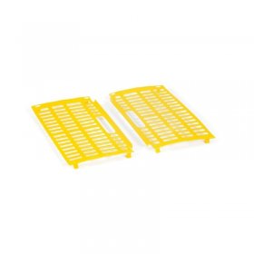 Set De Usi Pentru Lada Pasari VII 420 x 230 x 13 mm, Material PP Virgin, Galben/Albastru-Lazi Pentru Transport