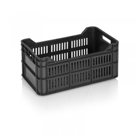 Lada Transport Greenhouse 500 x 300 x 240 mm, Pereti Ventilati, Material PP Virgin, Neagra-Lazi Pentru Transport