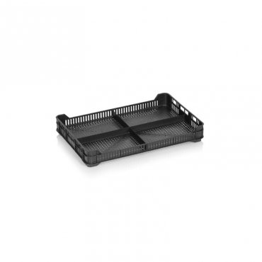 Lada Transport Pentru Zmeura 392 x 258 x 53 mm, Material PP Reciclat, Neagra