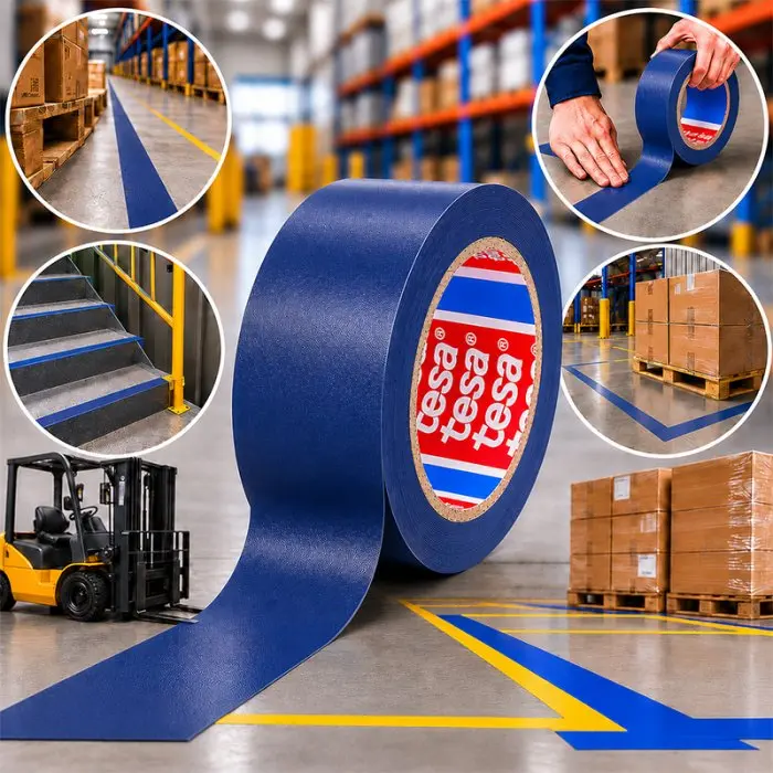 Banda Adeziva Pentru Marcare TESA 33 m x 50 mm, Culoare Albastru-Benzi Adezive Si Adezivi