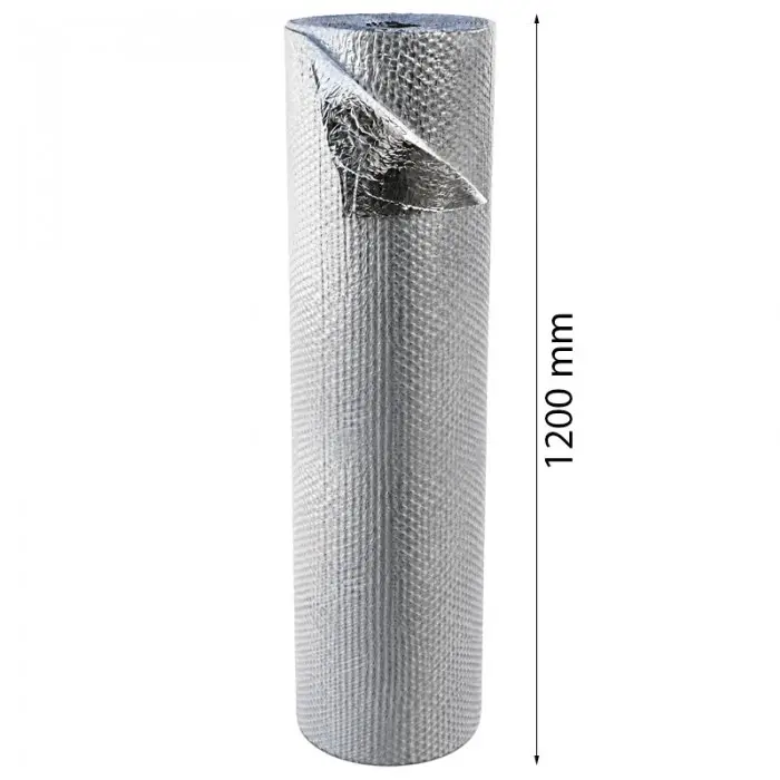 Folie Cu Bule Mici Aluminizata Latime 1200 mm, Lungime 34 m, Straturi 3, Grosime 80 my, Culoare Argintiu-Folie Cu Bule De Aer...