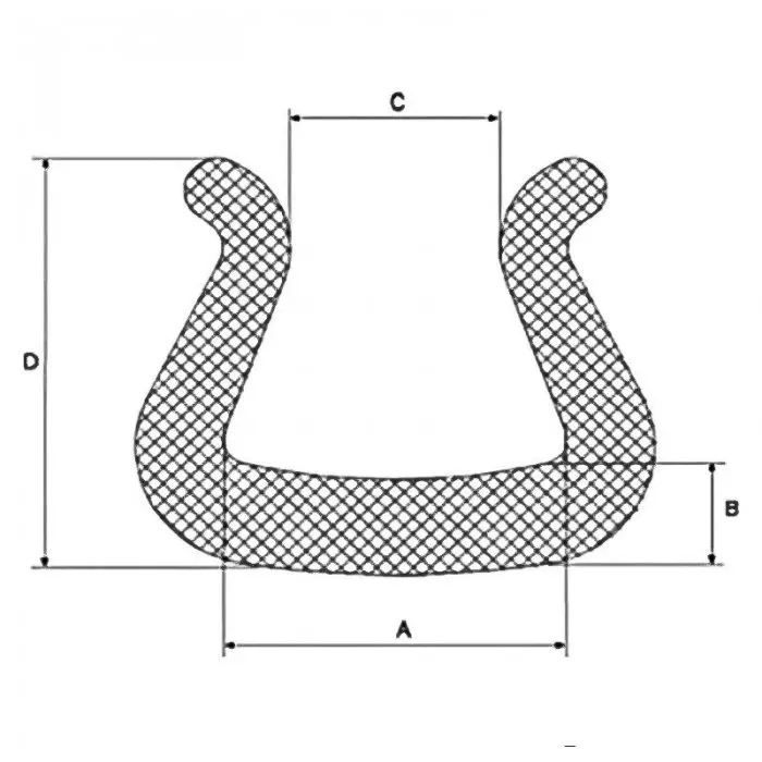 Profil Din Spuma PEE, U Tulip Lungime 1000 mm, Dimensiuni A-B-C-D 41 x 12 x 25 x 47 mm, Culoare Verde, Metri / Pachet 25-Poli...