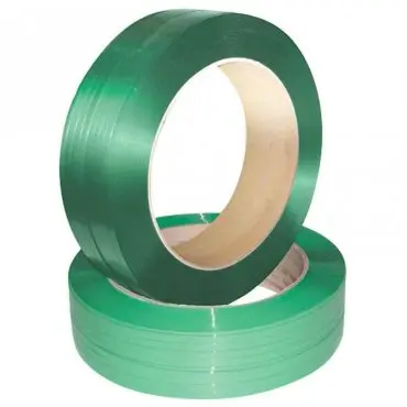 Banda Paletizare PET Lungime 3000 m, Latime 9 mm, Diametru Interior 400 mm, Grosime 0.6 mm, Rezistenta La Rupere 232 kgf, Culoare Verde