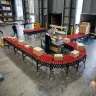 Folding Roller Conveyor with Wheels, Variable Length 1200-4500 mm, Width 500 mm