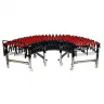 Folding Roller Conveyor with Wheels, Variable Length 1200-4500 mm, Width 500 mm