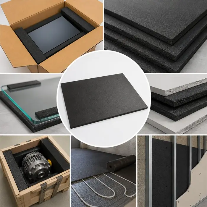 Placa Polietilena Expandata Lungime 2 m, Latime 1.2 m, Grosime 40 mm, Culoare Negru-Folie Si Placa Polietilena Expandata PEE