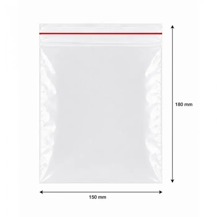 Pungi Cu Fermoar Ziplock, Standard, 150 x 180 mm, 50 my, Buc / Pachet 100-Pungi Cu Inchidere Zip Sau Slider