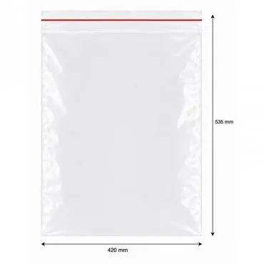 Ziplock Zipper Bags, Standard, 420 x 535 mm, 50 microns, pcs / Pack of 100