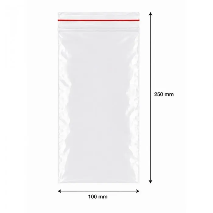 Pungi Cu Fermoar Ziplock, Standard, 100 x 250 mm, 50 my, Buc / Pachet 100-Pungi Cu Inchidere Zip Sau Slider