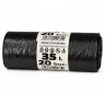Recycled LDPE Thin Garbage Bags, 35 Liters, Thickness 15 my, Dimensions 500x600 mm, Black, 20 Bags/Roll