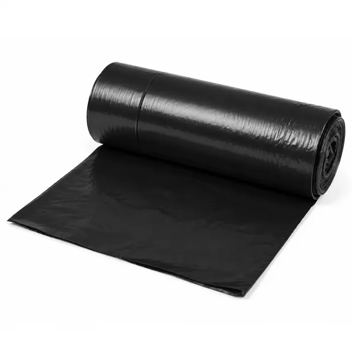 Recycled LDPE Thin Garbage Bags, 35 Liters, Thickness 15 my, Dimensions 500x600 mm, Black, 20 Bags/Roll