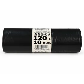 Saci Menajeri Din LDPE Reciclat Tip Sac Gros, Litri 120, Grosime 25 my, Dimensiuni 700 x 1060 mm, Culoare Negru, Saci/Rola 10...