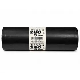Saci Menajeri Din LDPE Reciclat Tip Sac Gros, Litri 280, Grosime 35 my, Dimensiuni 1200 x 1450 mm, Culoare Negru, Saci/Rola 5...