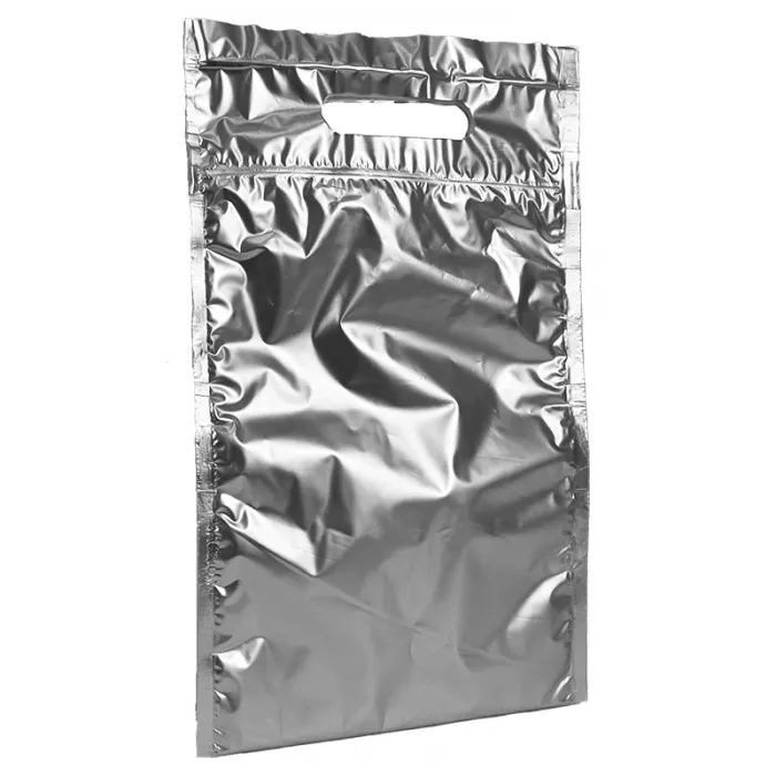 Punga Termoizolanta Cu Fermoar Isothermal Pouch Dimensiuni 200 X 250 mm, Clapeta 70 mm, Culoare Argintiu, Tip Cu Maner si Zip...