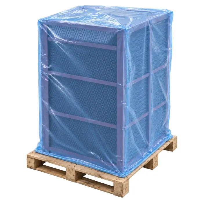 VCI Anti-Corrosion Bags and Covers, Width 1275 mm, Height 2000 mm, Gusset 2 x 435 mm, Thickness 80 microns, Blue, Units / Pack 1